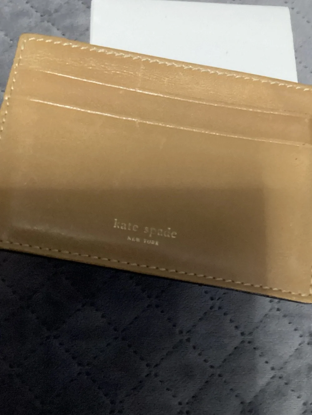 kate spade tan leather slim card holder